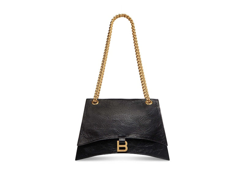 Balenciaga Women's Crush Medium Chain Bag Black