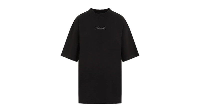 Balenciaga Women's Crystal Logo T-shirt Black
