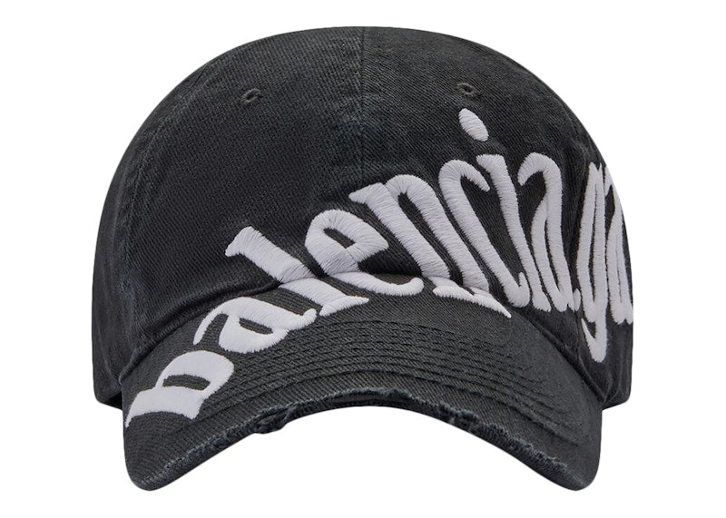 Balenciaga Women's Diagonal Baseball Cap Black/White