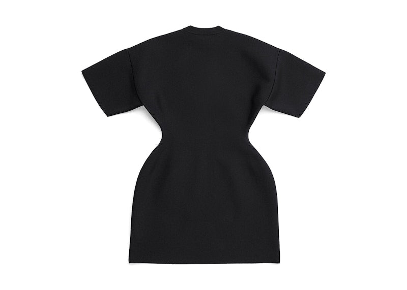 Balenciaga Women's Hourglass Crewneck Short Sleeve Dress Black