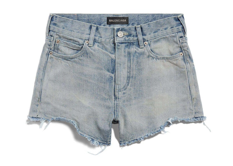 Balenciaga Women's Mini Shorts Light Blue