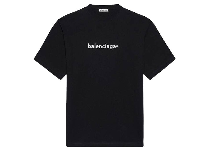 Balenciaga Womens New Copyright Large Fit T-shirt Black
