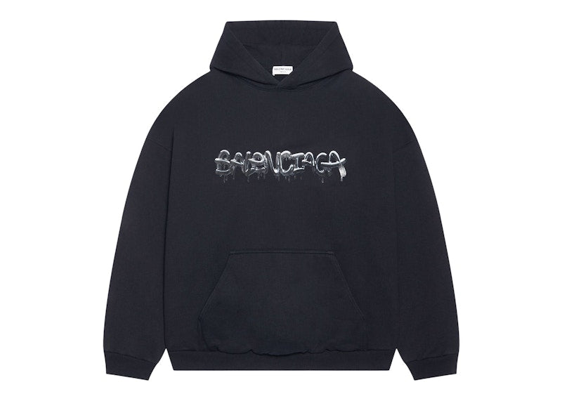 Balenciaga Women's Slime Wide Fit Hoodie Black