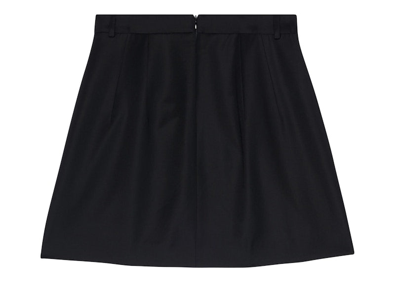 Balenciaga Women's Virgin Wool Twill Large Fit Mini Skirt Black
