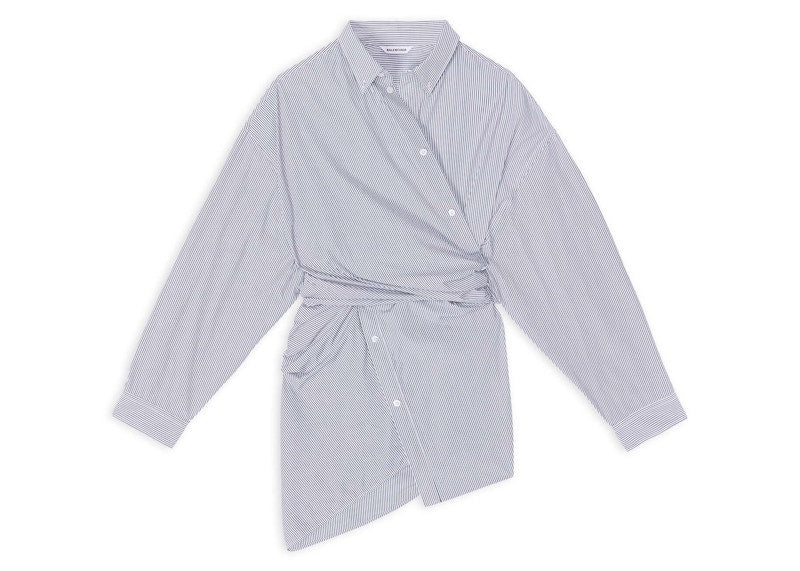Balenciaga Wrap Dress Blue/White