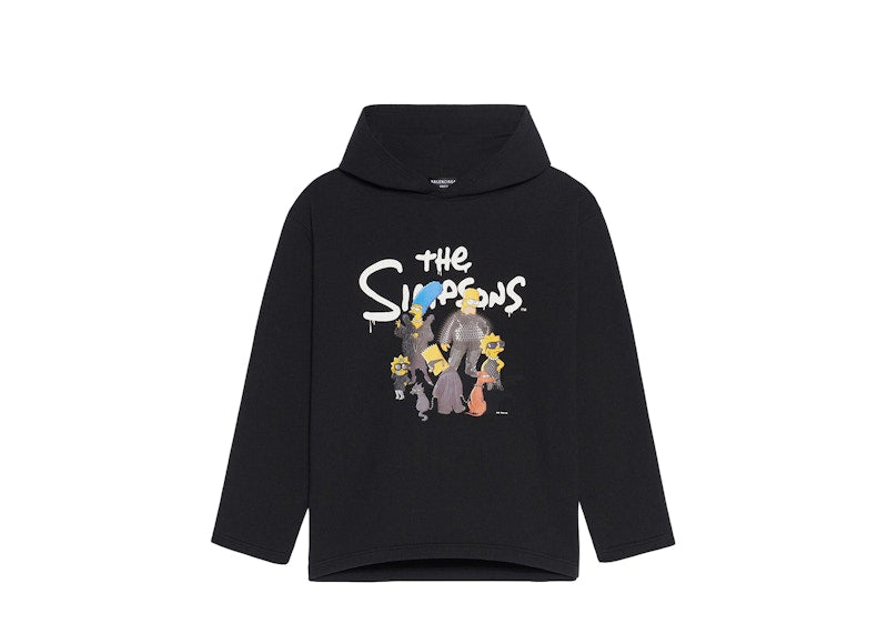 Balenciaga x The Simpsons Womens Cropped Hoodie Black