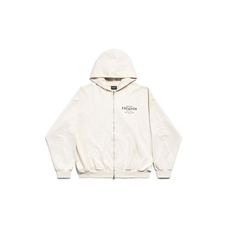 Balenciaga x Erewhon Los Angeles Zip-Up Hoodie Medium Fit Beige/Black