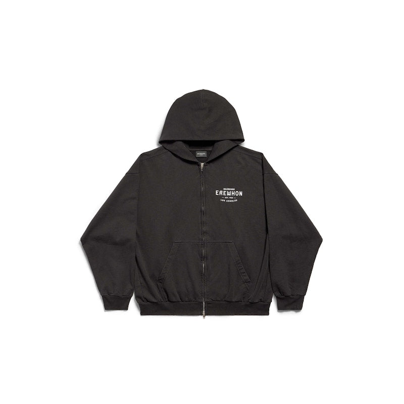 Balenciaga x Erewhon Los Angeles Zip-Up Hoodie Medium Fit Black/White