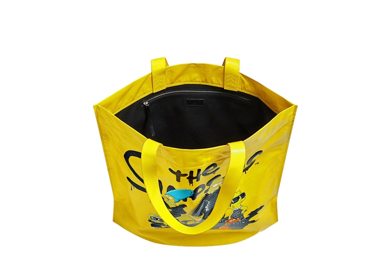 Balenciaga x The Simpsons Shopper Shoulder Tote Bag Medium Yellow