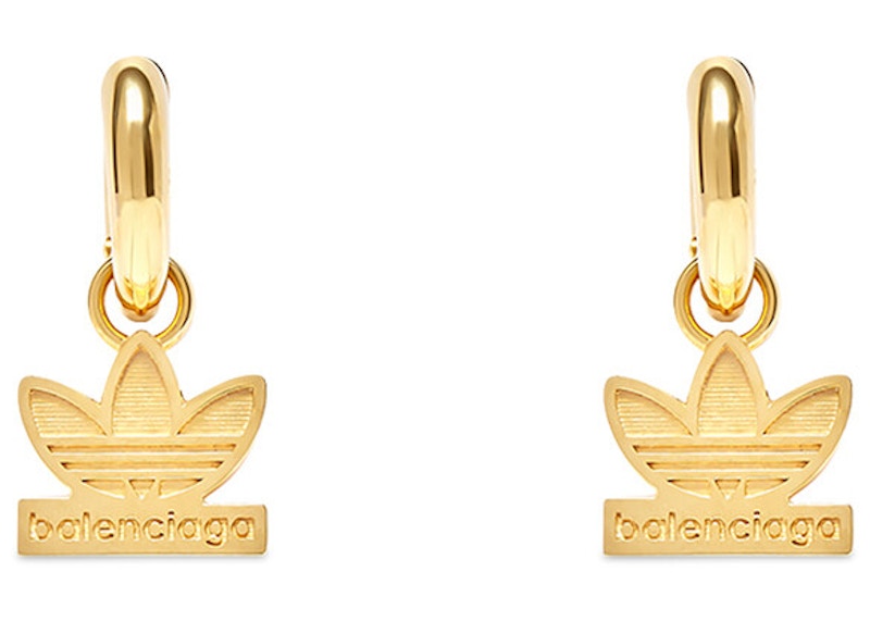 Balenciaga x adidas Trefoil Earrings Gold