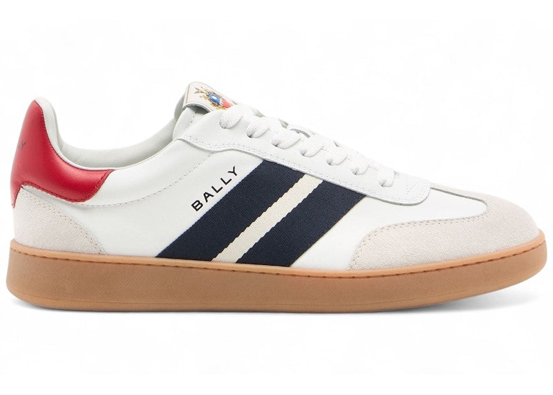 Bally Retro Crest Sneaker White Navy Red Gum