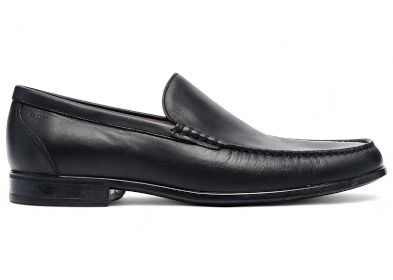 Bally Tenent Leather Moccasin Black