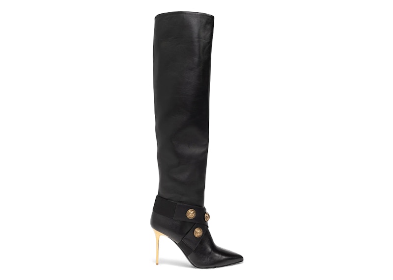 Balmain Alma Leather Boots Black (Women's)
