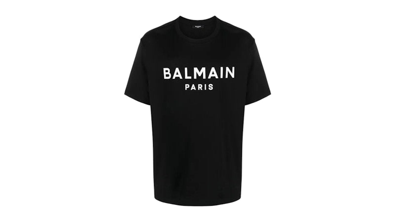 Balmain Logo Print T-shirt Black