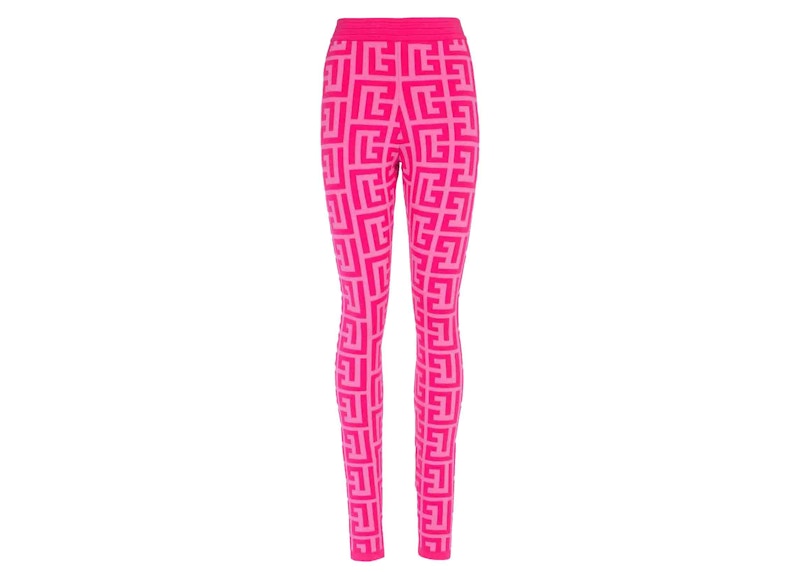 Balmain x Barbie - Knit Leggings with Light Pink Balmain Monogram