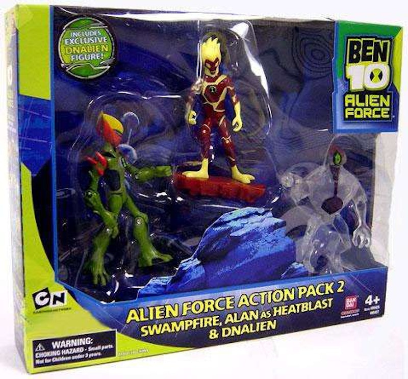 Bandai America Ben 10 Alien Force Swampfire, Alan as Heatblast & DNAlien Pack 2, Set 1 Target Exclusive Action Figure 3-Pack