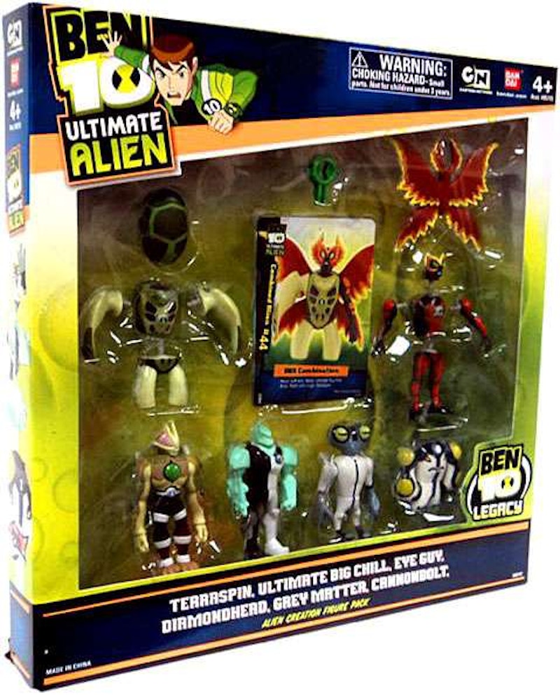 Bandai America Ben 10 Ultimate Alien Terraspin, Ultimate Big Chill, Eye Guy, Diamondhead, Grey Matter & Cannonbolt Toys 'R Us Exclusive Mini Figure 6-Pack