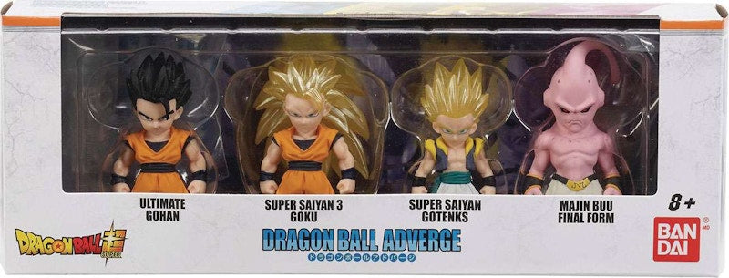 Bandai America Dragon Ball Dragon Ball Adverge Ultimate Gohan,SS 3 Goku, SS Gotenks & Majin Buu Mini Figure 4-Pack