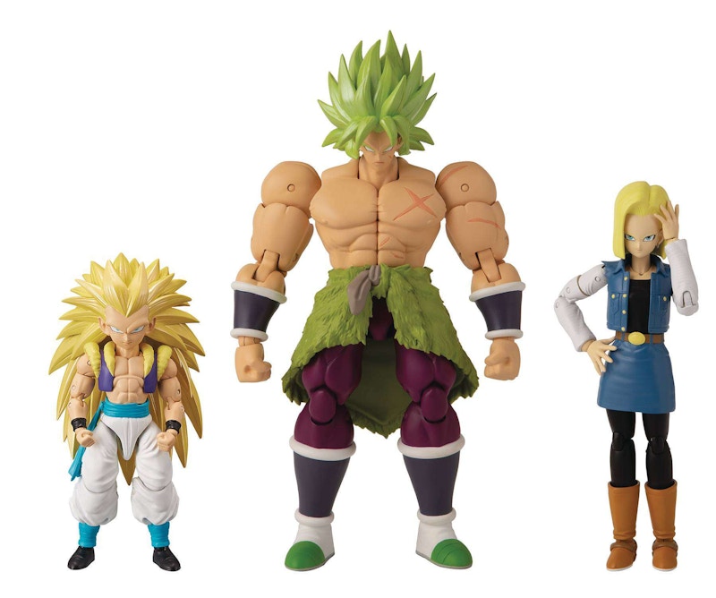 Bandai America Dragon Ball Dragon Stars Series 12 Super Saiyan 3 Gotenks, Super Saiyan Broly & Android 18 Action Figure (Set of 3)