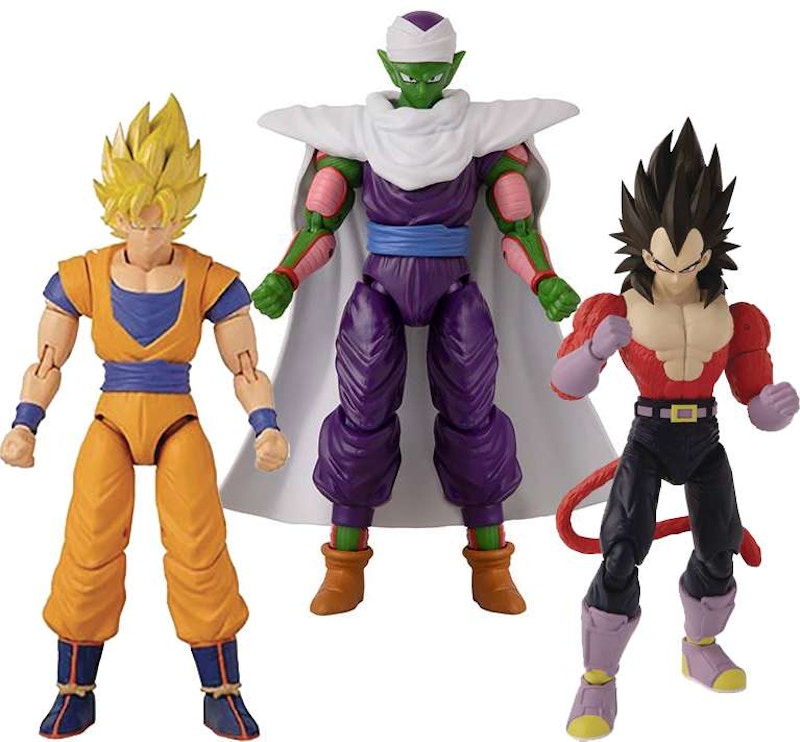 Bandai America Dragon Ball Dragon Stars Series 13 Super Saiyan 4 Vegeta, Super Saiyan Goku V2 & Piccolo V2 Action Figure (Set of 3)