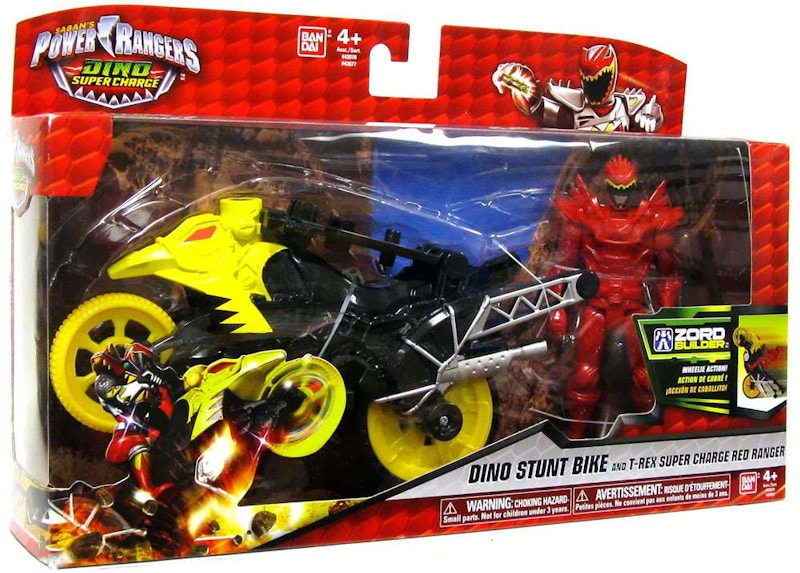 Bandai America Power Rangers Dino Charge Dino Stunt Bike & T-Rex Super Charge Red Ranger Action Figure Set