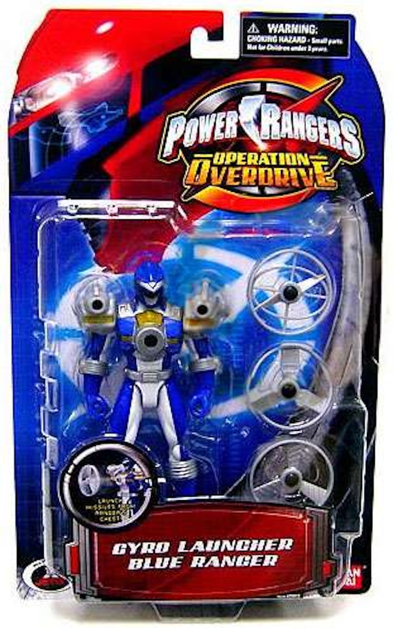 Bandai America Power Rangers Operation Overdrive Gyro Launcher Blue Ranger Action Figure