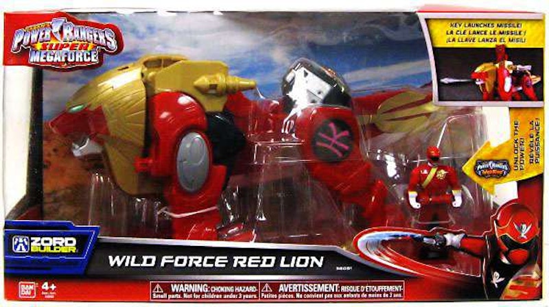 Bandai Power Rangers Zord Builder Wild Force Red Lion Action Figure Set