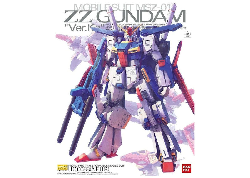 Bandai Gundam 1/100 MG MSZ-010 ZZ Gundam Ver.Ka Model Kit Figure (2017)