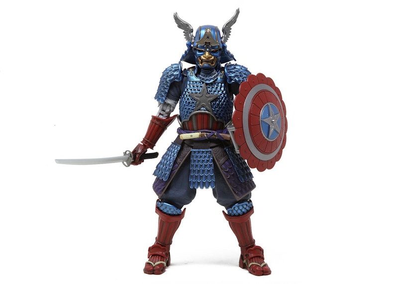 Bandai Meisho Manga Realization Marvel Samurai Captain America Action Figure Blue