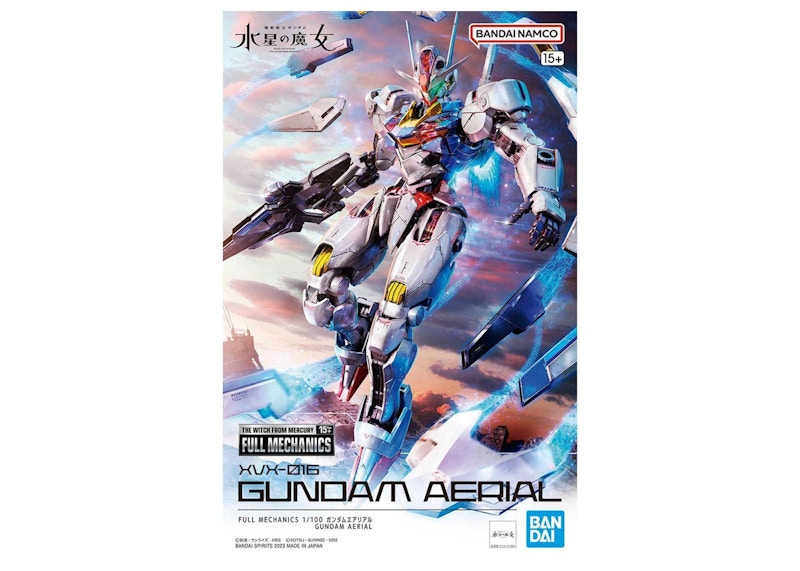 Bandai Namco Gundam 1/100 Full Mechanics Gundam Aerial Model Kit Figure (2023)