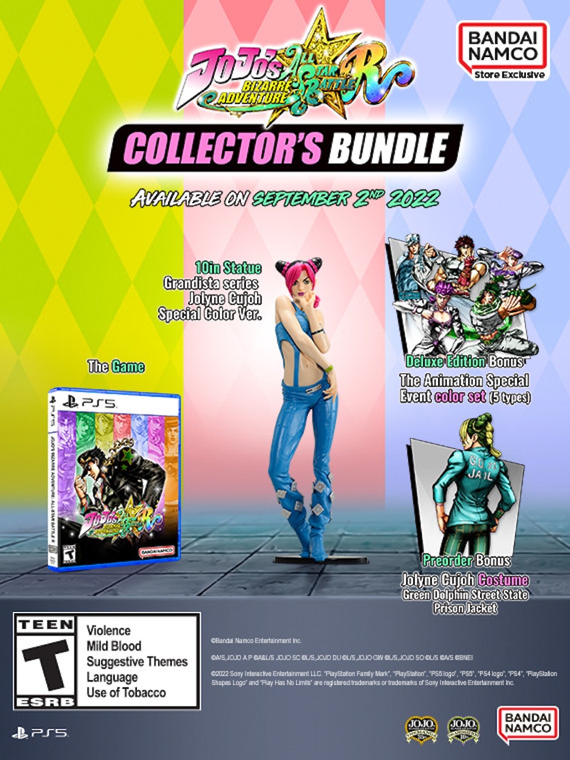Bandai PS5 JoJo's Bizarre Adventure: All-Star Battle R Collector's Edition Video Game Bundle