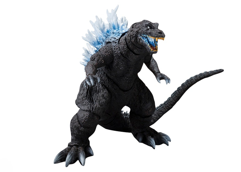 Bandai S.H. MonsterArts Godzilla Mothra And King Ghidorah Giant Monsters All-Out Attack Godzilla 2001 Heat Ray Version Action Figure Gray