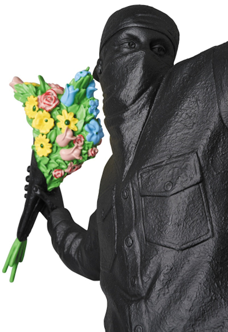 Banksy Brandalism Flower Bomber Figure Gesso Black