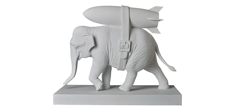 Banksy Elephant With Bomb Figure White