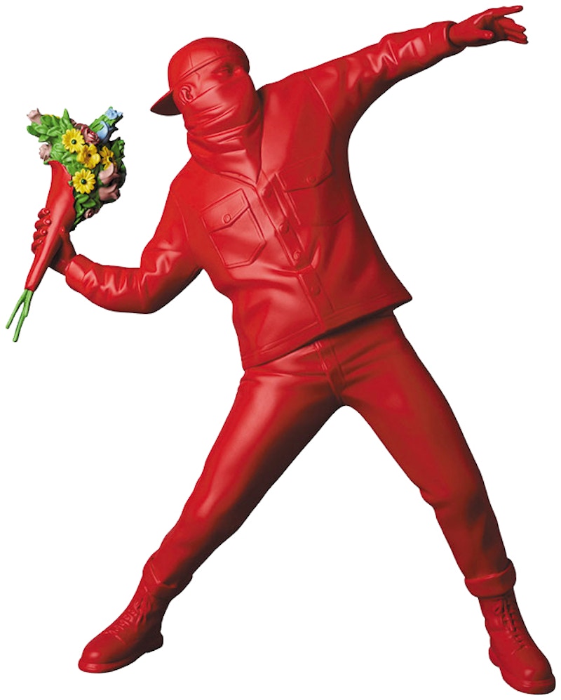 Banksy Flower Bomber Sculpture Red
