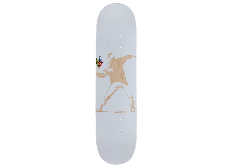 Banksy x Medicom x SYNC Brandalism Flower Bomber Skate Deck White