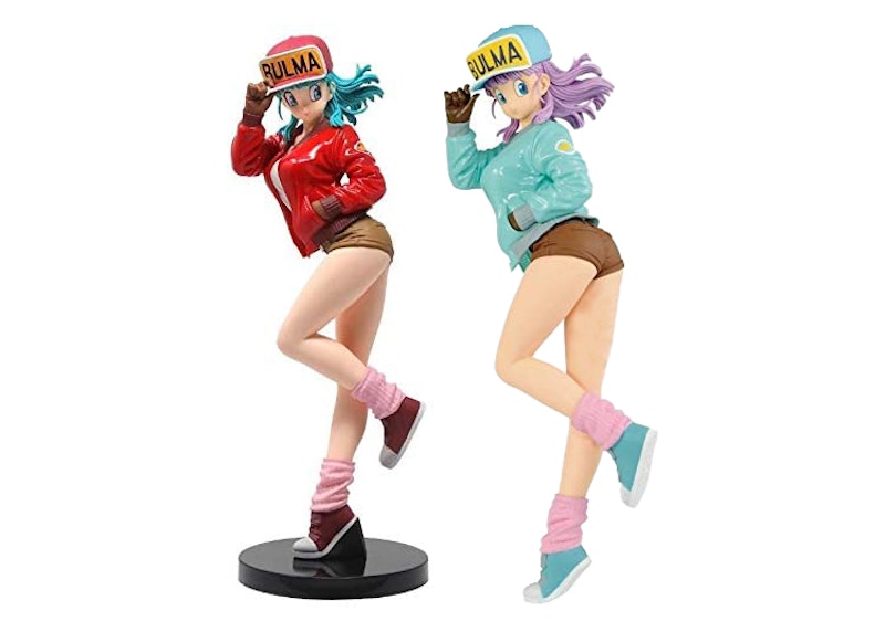 Banpresto Dragon Ball Glitter And Glamours Bulma II Version A & B Set Of 2 Figures Red & Blue