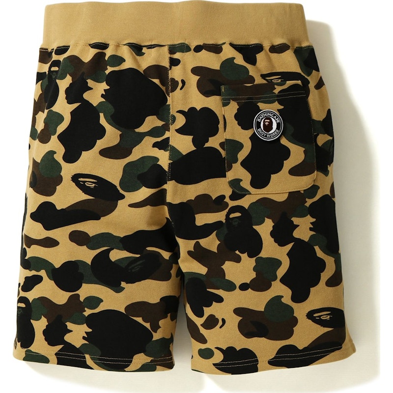 BAPE 1st Camo ATS Sweat Shorts Yellow