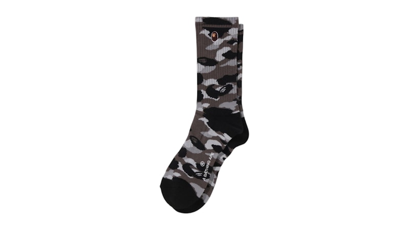BAPE 1st Camo Ape Head One Point Socks Gray