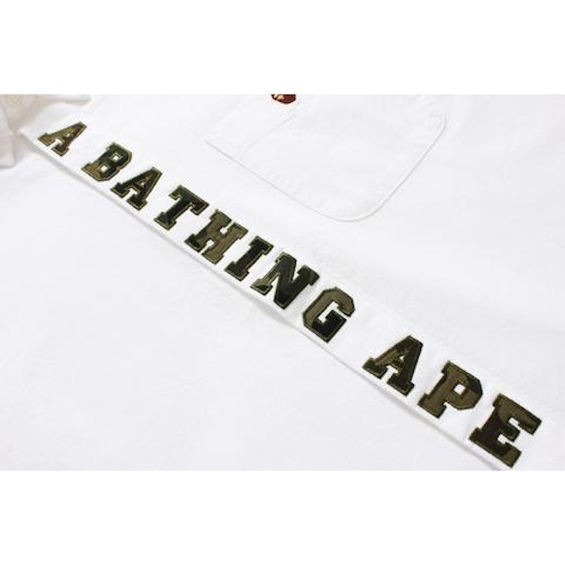 BAPE 1st Camo Applique Oxford Bd Shirt Shirt White