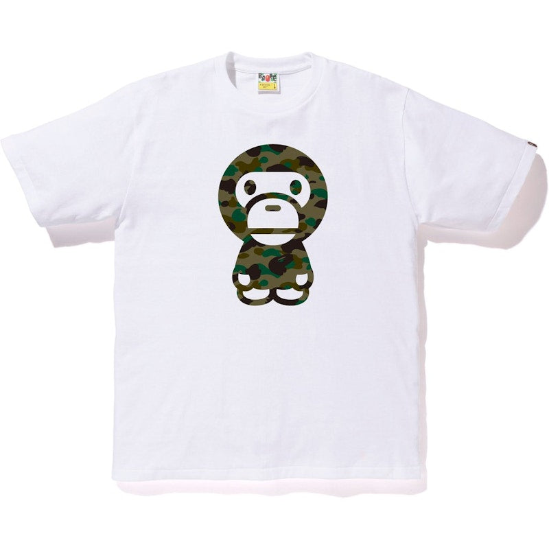 BAPE 1st Camo Big Baby Milo Tee White/Green