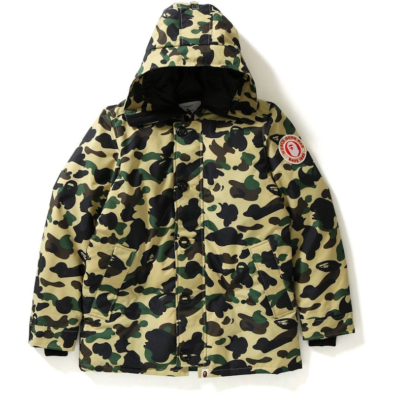 BAPE 1st Camo Fur Down Hoodie Jacket Jacket Yellow