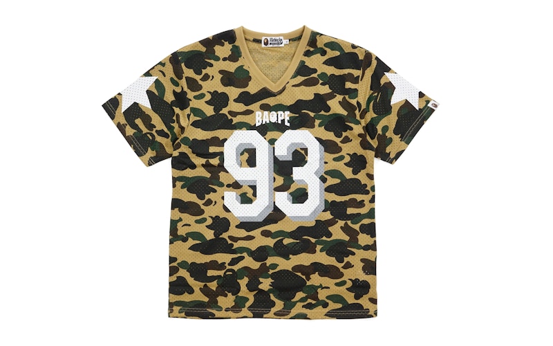 BAPE 1st Camo Mesh Football Jersey Yellow