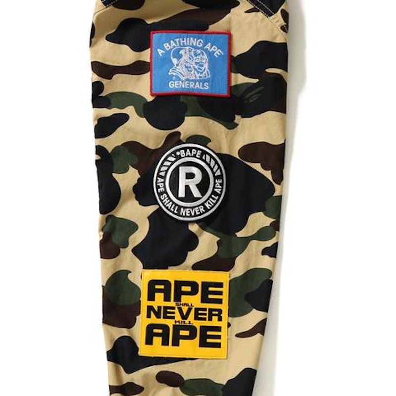 BAPE 1st Camo Multicolor Patch Military Shirt Shirt Yellow