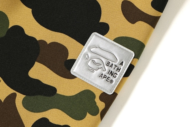 BAPE 1st Camo Patched Wide Full Zip Hoodie Yellow