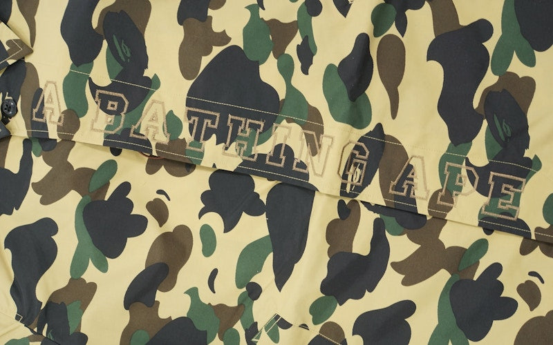 BAPE 1st Camo Rain Trench Coat Yellow
