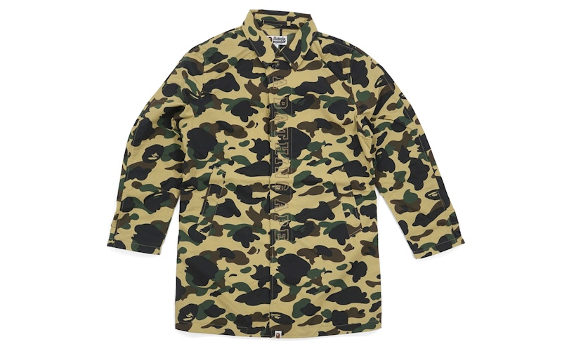 BAPE 1st Camo Rain Trench Coat Yellow