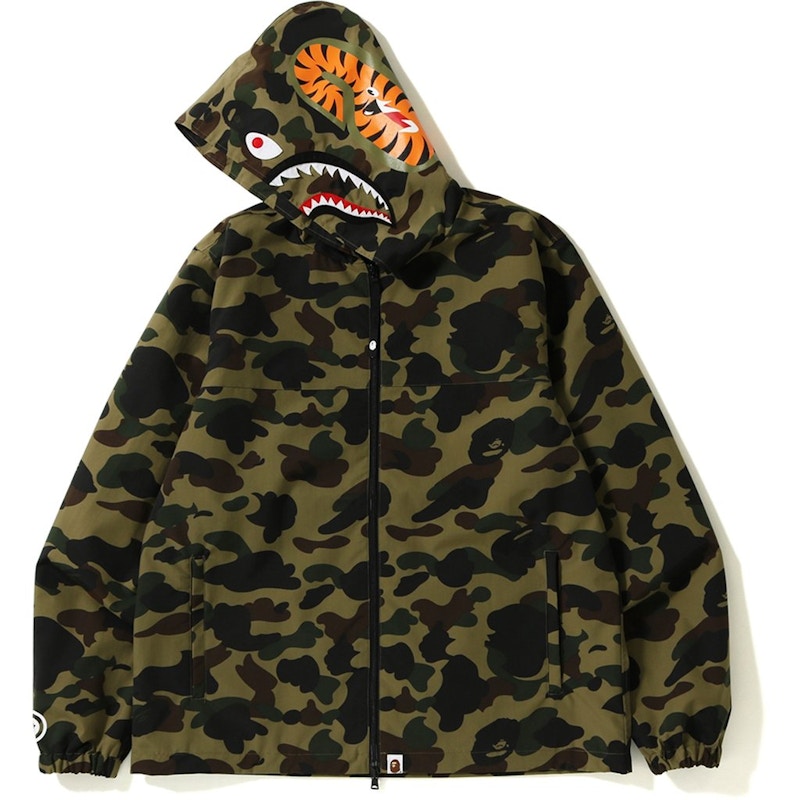 BAPE 1st Camo Shark Hoodie Jacket Green