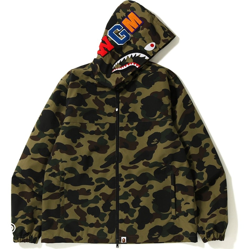 BAPE 1st Camo Shark Hoodie Jacket Green