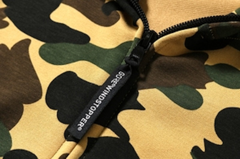 BAPE 1st Camo Windstopper PONR Shark Full Zip Hoodie Yellow